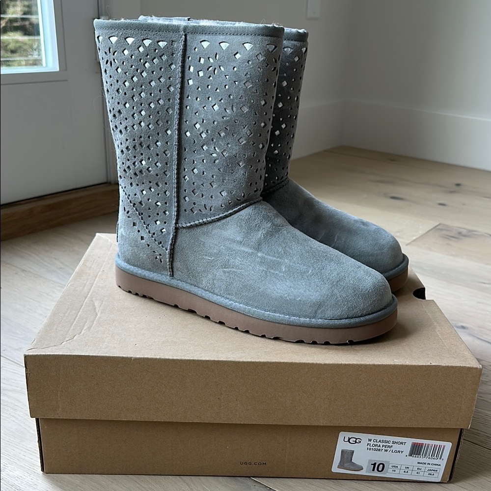 UGG Gray Winter Boots with Suede Finish
